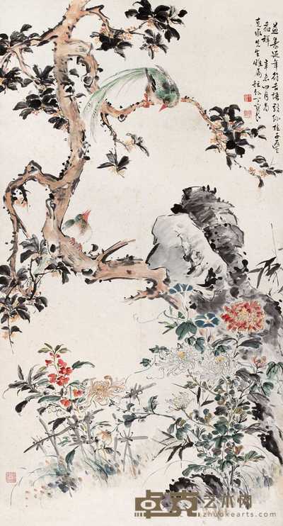 丁宝书 1931年作 益寿延年 立轴 176×94cm